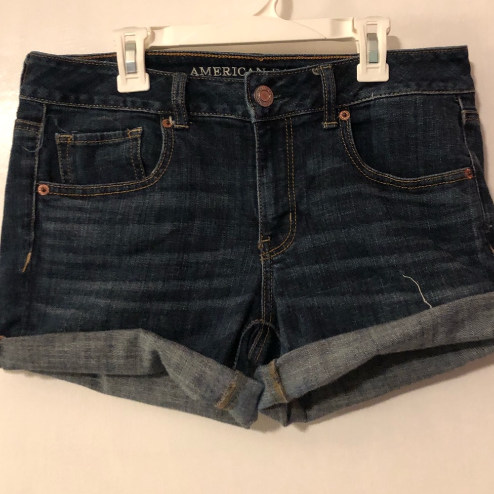 American Eagle Dark Wash Midi Shorts
